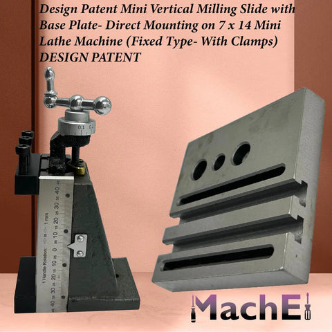 Mini Vertical Milling Slide With Base Plate Direct Mount For 7x14 Mini Lathe Machine Fixed Type With Clamps