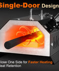 Dual Burner Propane Forge Kit 2600F For Blacksmithing And Knife Making, showing single-door design and heating interior