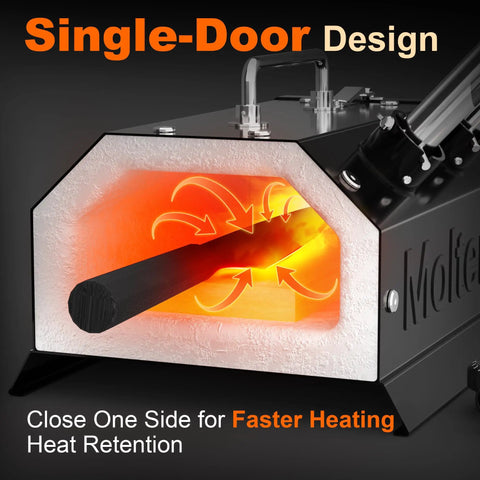 Dual Burner Propane Forge Kit 2600F For Blacksmithing And Knife Making, showing single-door design and heating interior
