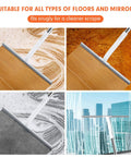 Heavy Duty Floor Squeegee For Wet Surfaces Like Concrete And Tile, Rugged Rubber Blade, Sturdy Aluminum Base, Adjustable Long Handle