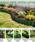 Flexible Landscape Edging Kit 59 Feet With 16 Extra Long Stakes 6 Inch Tall Plastic Border for Yard and Garden Bend to Curves