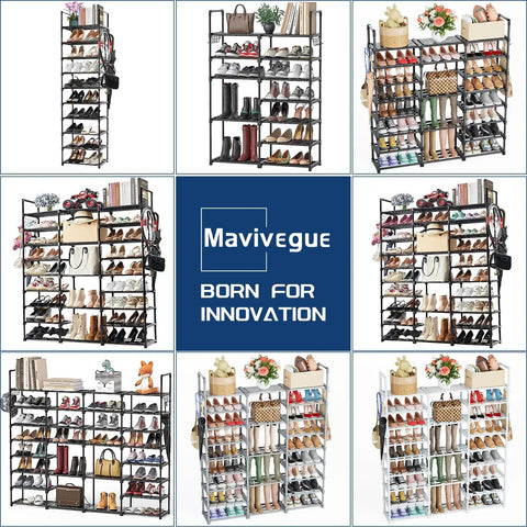 Top Shelf Metal Shoe Rack Adjusts Between Seven And Nine Levels Holds Fifty Five Pairs Legit Game Changer Entryway Closet Storage Solution Sneakers Boots