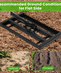 17 By 10 Inch Heavy Duty Lawn Leveling Rake With Sectional Adjustable Handle for Easy Soil Grooming on sandy and topsoil conditions