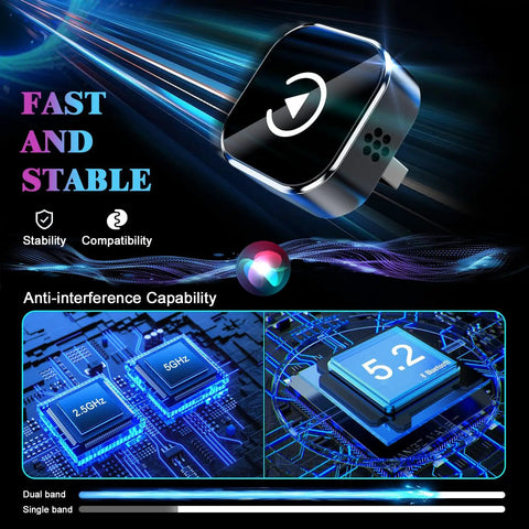 Upgrade Your Daily Grind With This Legit Wireless CarPlay Dongle For Tesla Cybertruck 2024 features anti-interference, stable connectivity.