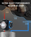 Instant Hot Water Recirculating Pump With Smart Timer Control And Heavy Duty Stainless Steel Head For Tank Water Heaters Easy Hook Up And Smooth Household Hot Water Circulation System Setup with ultra-quiet performance as low as 20dB.