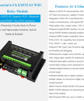 6-Channel ESP32-S3 WiFi Relay Module with Bluetooth, RS485 control, onboard Pico HAT interfaces, industrial-grade shown in product display.