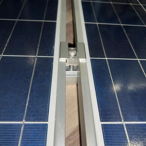 Heavy Duty Solar Panel Mounting Kit With Thickened Aluminum Rails And Durable Clamps For Outdoor Installations close-up view