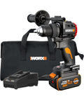 Beast Mode Cordless Drill Driver With Brushless Motor 20V 1/2 Inch Chuck Compact Frame, includes battery and charger.
