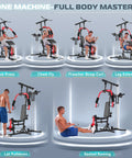 All In One Home Gym Workout Station With Lat Pulldown, Chest Press, And Fly, Seated Row, Leg Extension And Curl, Preacher Curl setup
