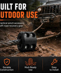Rubber Winch Stopper for Cable for ATV UTV and Truck Protects Towing Hook and Synthetic Rope From Wear and Damage on muddy terrain