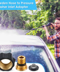 Garden Hose To Pressure Washer Adapter Three Quarter Inch Female To Three Eighth Inch Male Water Inlet Fitting brass parts