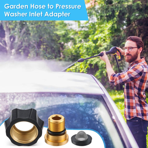 Garden Hose To Pressure Washer Adapter Three Quarter Inch Female To Three Eighth Inch Male Water Inlet Fitting brass parts
