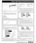 Installation guide for Tipout Base Cabinet Tray Set, White Plastic, 14.8125 Inch Wide, 2 Shallow Trays with Hinges, Includes 20 Screws.