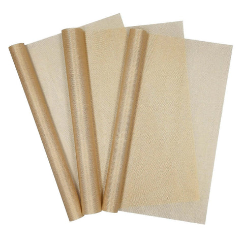 Set Of 3 Reusable 13 By 16 Inch Baking Mats, Nonstick PTFE Teflon Coated, Reversible Oven Safe Sheets That You Can Cut To Size