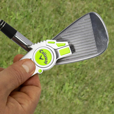 Super Handy Four In One Golf Divot Repair Tool Built With Tough Zinc Alloy For Avid Golfers cleaning club grooves on course