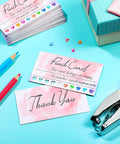 Top Shelf Blank Reward Cards With Zero Hassle Metal Heart Puncher With 100 Pack Hella Thick Coated Cardstock For DIY Crafting Small Biz Loyalty Rewards And Gift Tag Creations displayed with punch tool and colored pencils.