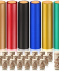 Top Shelf Setup Featuring 120 Natural Wine Bottle Corks Paired With 120 Heat Shrink Capsule Seals in assorted colors.