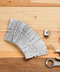 Heavy Duty Metal Joining Plates With Easy Install, Iron Connector Brackets stacked on wooden surface, 50 pack repair plates