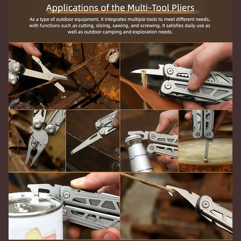Beast Mode All In One Survival Multitool Pliers With 420 Stainless Steel Build 50Cr15MoV tool cutting, screwing, and opening bottles