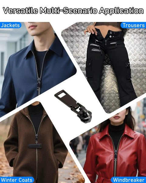 Beefy Zipper Pull Replacement Kit With Fixing Tools For Jackets Luggage Bags Tents And Outdoor Gear Durable Stainless Steel Zipper Slider Repair Solution Black Size 5