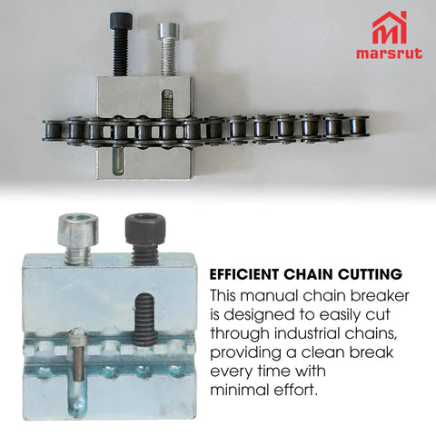 35 Chain Breaker Tool For Quick Pin Removal And Pressing, Pro Grade CNC Steel Construction, with visible chain and screws
