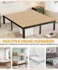 Queen Size Bamboo Bunkie Board Heavy Duty Bed Base Under Mattress Zero Flex Platform showing multiple usage scenarios fitting various bed frames.