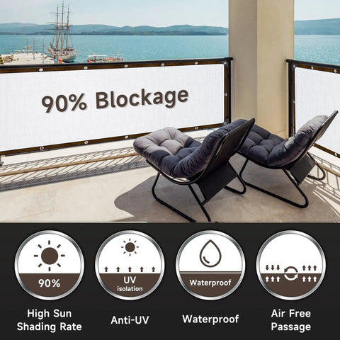 Ninety Percent Privacy Fence Screen For Outdoor Use Backyard Must Have Shade Cloth Three By Ten Feet Balcony Cover High Density Mesh For Yard Garden Includes Cable Ties White