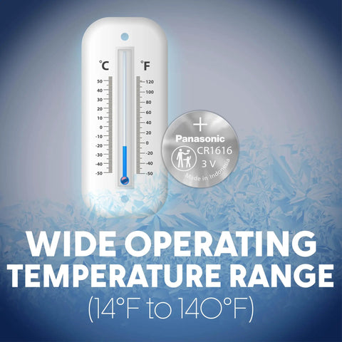Solid Bang For Buck Cr1616 Lithium Coin Cell Batteries 3 Volt Long Lasting Power For Watches Key Fobs Child Resistant Two Pack thermometer display.