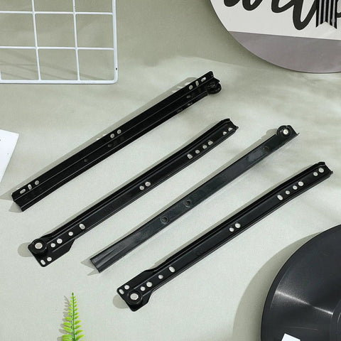 1 Pair Iron Drawer Slides Replacement Rails With Smooth Opening And Closing For DIY Furniture Projects, Black