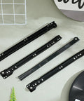 Pair Of Sturdy Iron Drawer Slides With Smooth Sliding And Rock Solid Stability For Bottom Mount Drawers Black Drawer Glides Replacement Track For Furniture Projects And DIY Tools Easy Open And Close on display