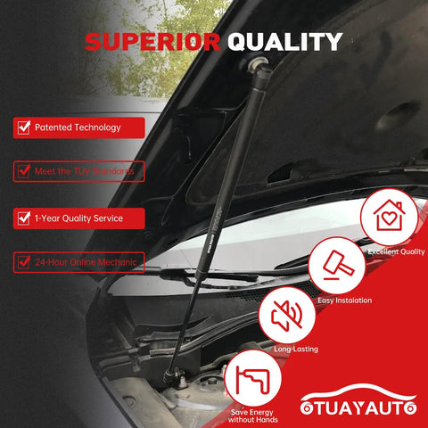Front Hood Struts Replacement For 2003-2009 Lexus GX470 And 2003-2009 Toyota 4Runner showing installed hood lift support shock SG329055