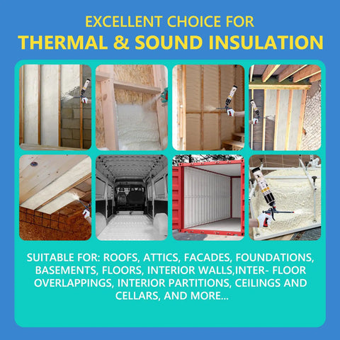DIY Spray Foam Insulation Kit With 24 Pack demonstrates closed cell foam application on various construction surfaces.