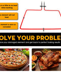 Range Oven Bake Element Replacement For Whirlpool Maytag KitchenAid JennAir Stoves Durable Aftermarket Part in red, includes pizzas.