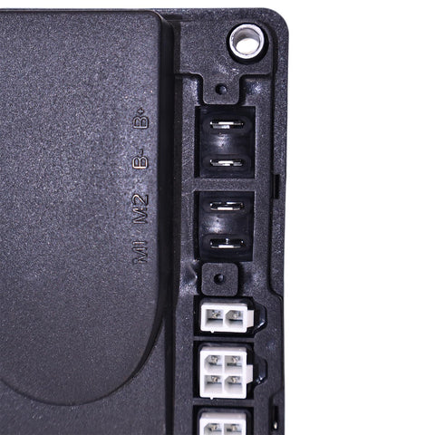 Close-up of 1115-510004-00-40 24V 90A Drive Motor Controller Replacement showing ports and wiring slots for Big Joe electric pallet trucks