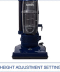 Straight Up Pro Bagless Upright Vacuum For Light Commercial Spaces That Crushes Floor Grime Featuring A Quick Dump Dirt Cup And Essential Attachments For Serious Hustle And Maximum Bang For Your Buck, showcasing 5 height adjustment settings.
