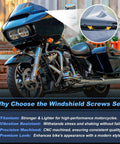 Motorcycle with 4x Titanium Windshield Screws Set For Harley Davidson Touring Road Glide And Road Glide Special 2015 To 2023