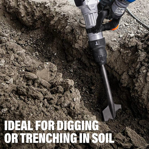 Beefy SDS Max Clay Spade Shovel Bit digging clay soil with hammer