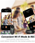 4K Mini Body Camera With Stabilization And Hands Free Magnetic Clip showing live video playback on smartphone screen