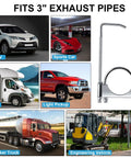 304 Stainless Steel Exhaust Hanger 3 Inch 2 Pack Muffler Support shown with various compatible vehicles including SUV, sports car, RV