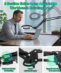 12X Magnifying Glass With Light And Stand For Craft And DIY Projects All In One Super Handy Ultra Long 35 Inch Swing Arm Four Way Clamp LED Lighted Magnifier Lamp For Workbench Repair And Detailed Crafting