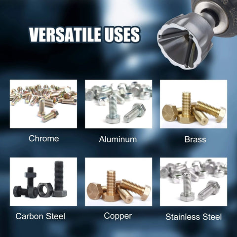 Boss Grade Tungsten Carbide Chamfer Tool Set With Deburring Bits And Countersink Drill Bit for versatile metal use