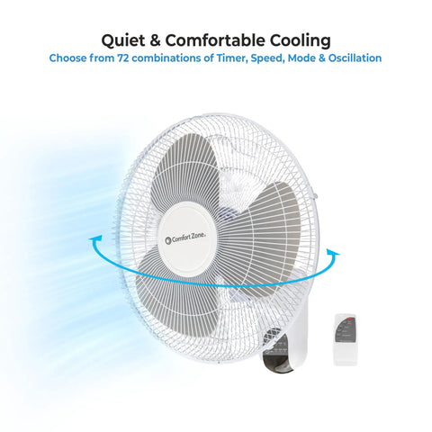 16 Inch Remote Control Oscillating Fan With Quiet 3 Speed Settings, 90 Degree Airflow, Timer And Sleep Modes For Bedroom
