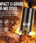 Impact grade Cr-Mo steel socket from Quarter Inch Drive Impact Socket Set - 74 Piece SAE and Metric Deep and Shallow Sockets With Painted Markings