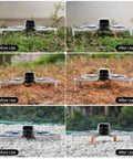 Foldable Landing Gear Extensions For Flip Drone Adds 30mm Height Propeller Protection Obstacle Sensor Safe Design Pro Grade Ultra Light Gray Legs Easy Install Flight Ready Upgrade shown before and after installation across different terrains.