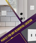 Two-Gang Toggle Wall Plate With Gloss White Finish No-Fuss Double Switch Cover, Heavy-Duty Polycarbonate Thermoplastic, Unbreakable