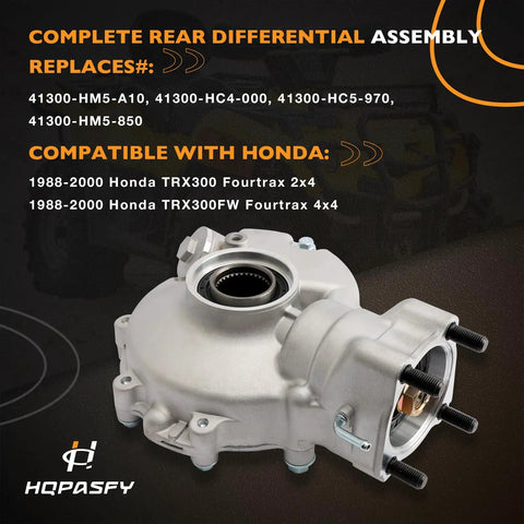 Honda TRX300 Fourtrax Rear Differential Assembly For 1988 To 2000 2x4 And 4x4 Models Replacement OEM 41300 HM5 A10