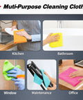Ultra Absorbent Microfiber Cleaning Cloths 100 Pack 12x12 Inches used in kitchen, bathroom, window, office cleaning