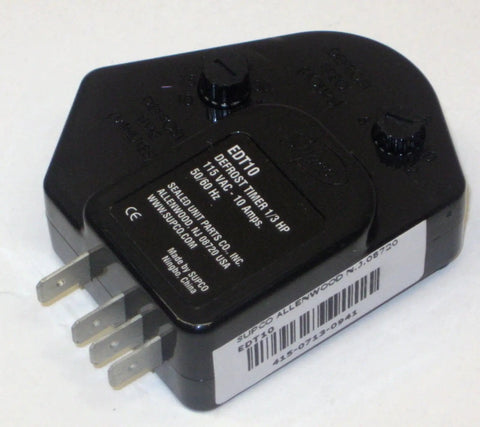 EDT10 Electronic Defrost Timer Replacement for Commercial Refrigeration Equipment, OEM Grade Quality, Easy Install, Pro Grade Reliability for Freezers and Coolers, Durable Industrial Timer black unit with metal terminals