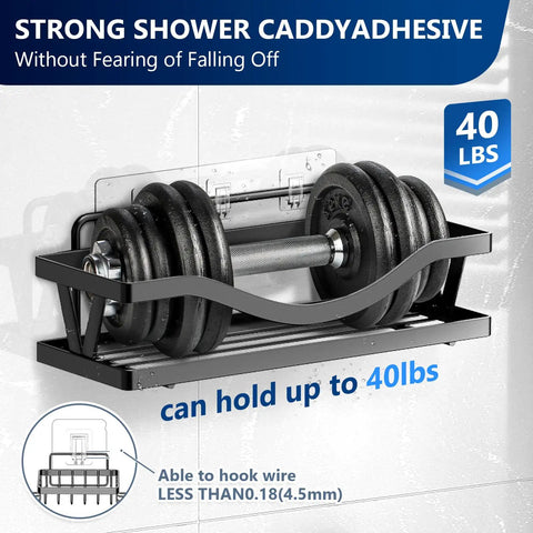 14 Piece Clear Shower Caddy Replacement Hooks With Heavy Duty No Drill Adhesive Tabs For Secure Bathroom Shelving And Kitchen Organization Quick Click Install