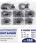 Saltwater Circle Hooks 2X Strong Offset Point High Carbon Steel Octopus Catfish Fishing Hooks Set Tackle Gear in container